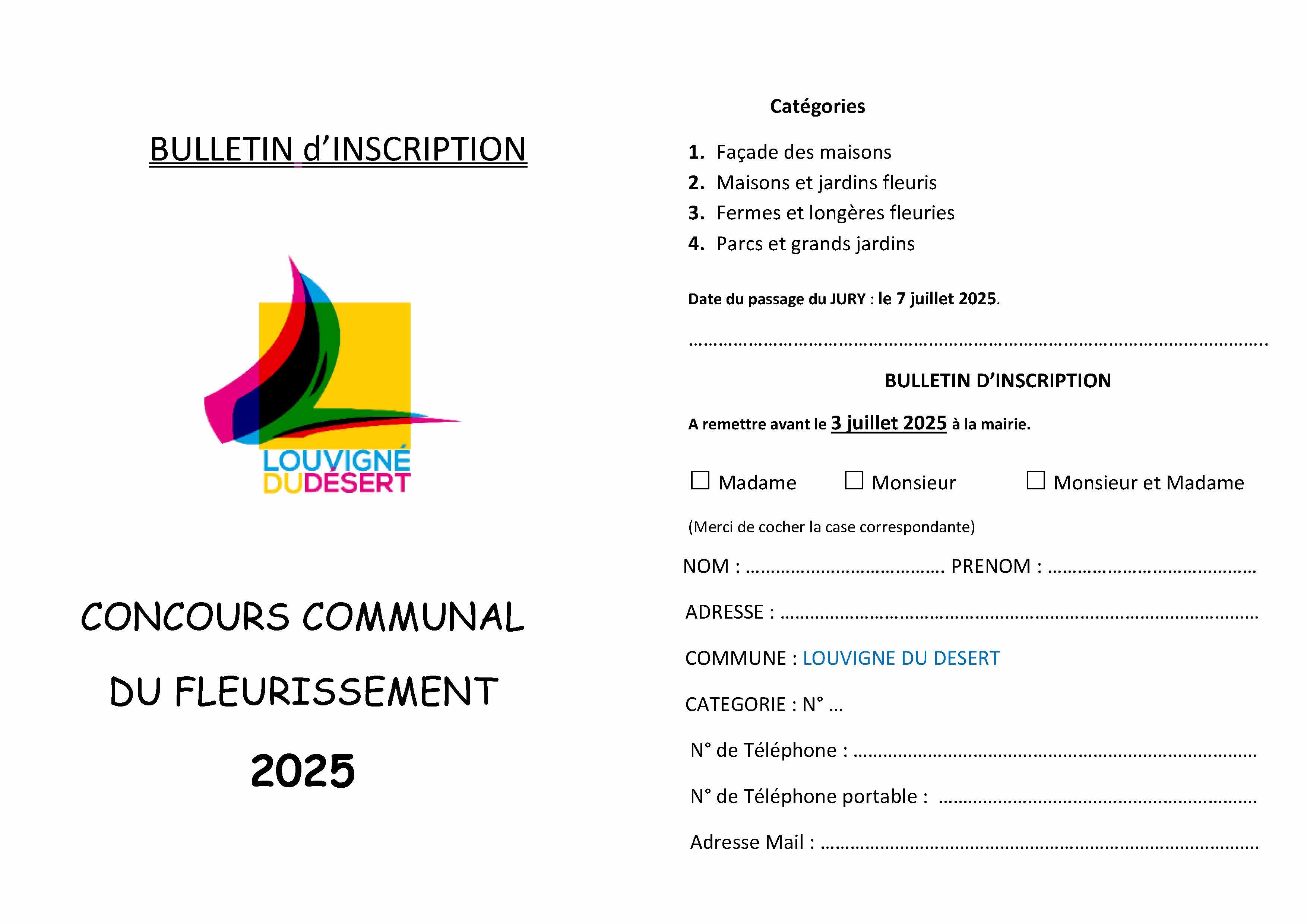 bulletin concours 2025