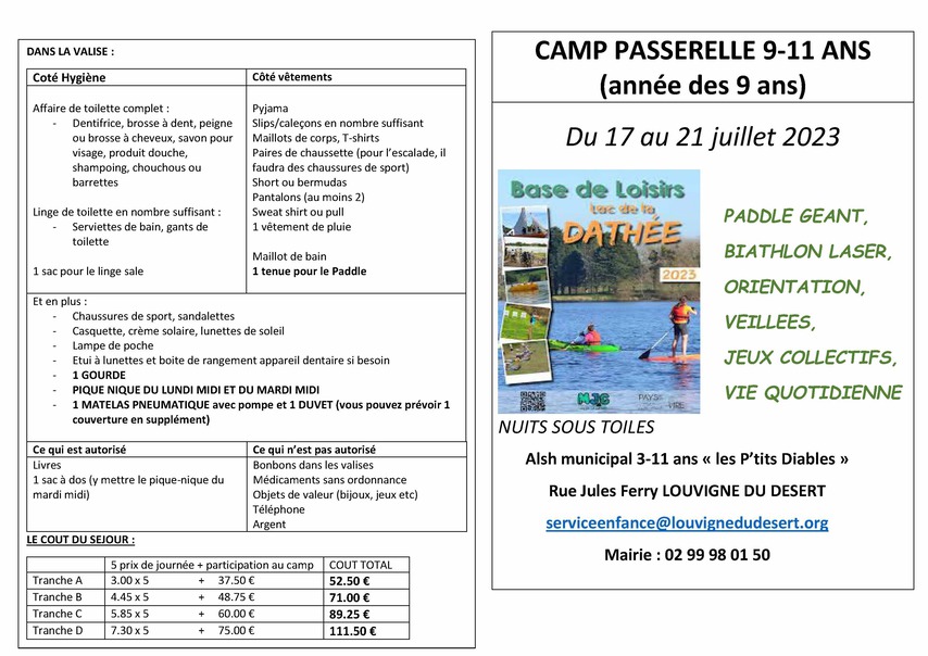 CAMP PASSERELLE 9