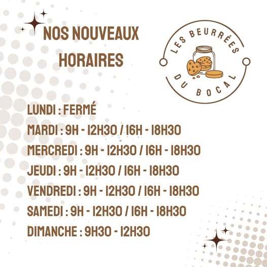 horaires les beurrées du bocal