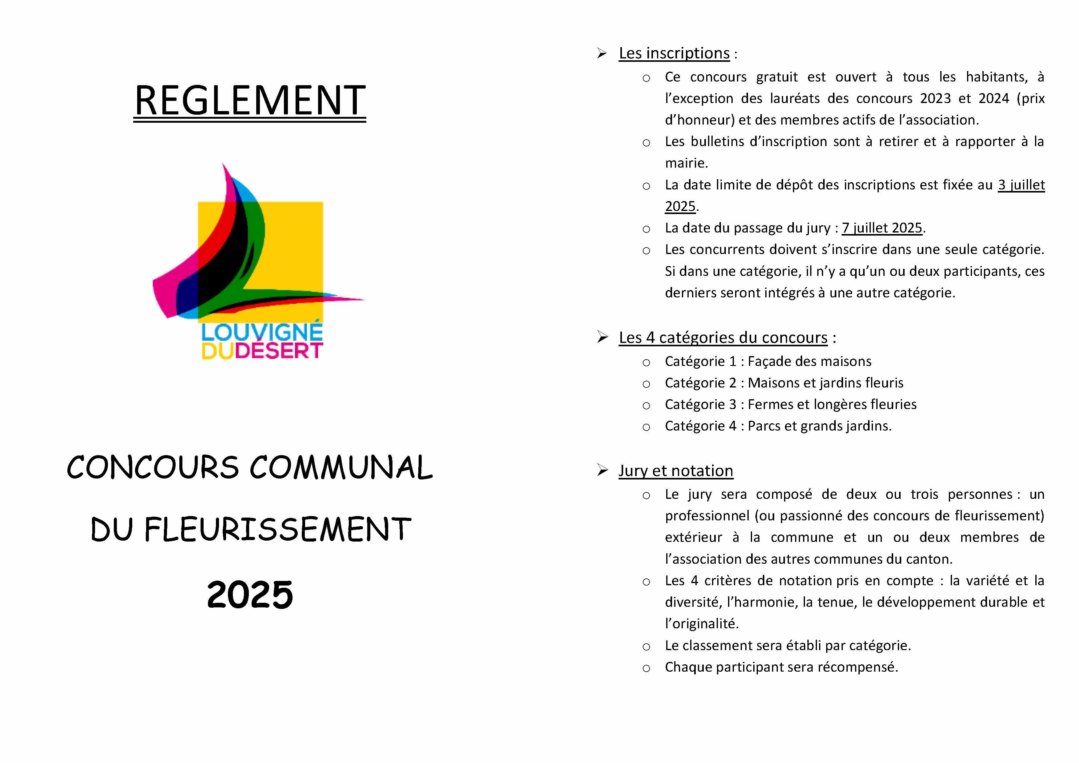 reglement concours 2025
