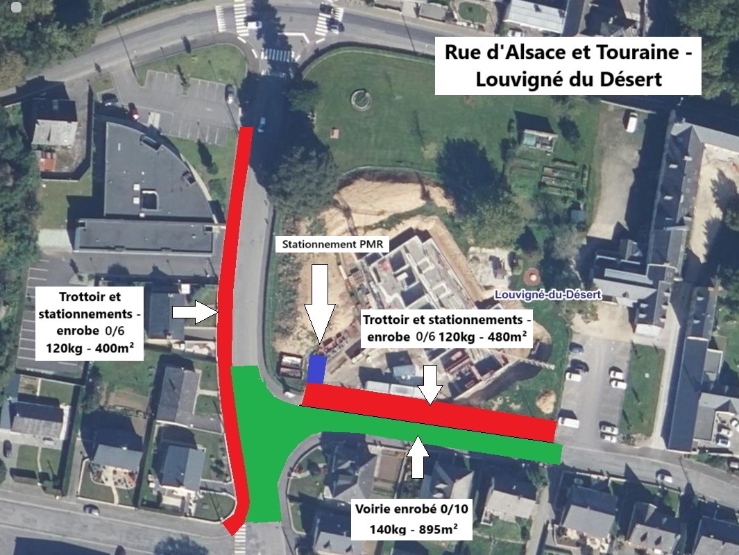 Rue d'Alsace et Touraine plan travaux
