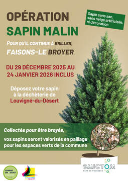 2025-Affiche Opération Sapin Malin Louvigné du Désert