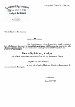 invitation éleveurs