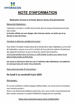 test fumée assainissement 2025